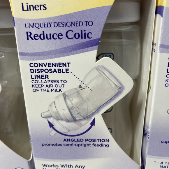 Playtex Baby Bottles Nurser with Drop Ins Liners Angled NaturaLatch SLOW 0-3M+ - Picture 4 of 13